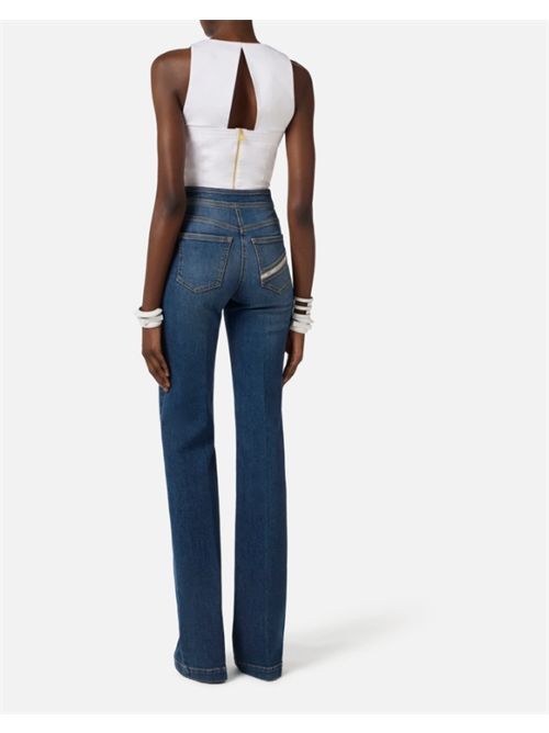 TOP WITH RUFFLE ELISABETTA FRANCHI | TO05462E2100 bianco